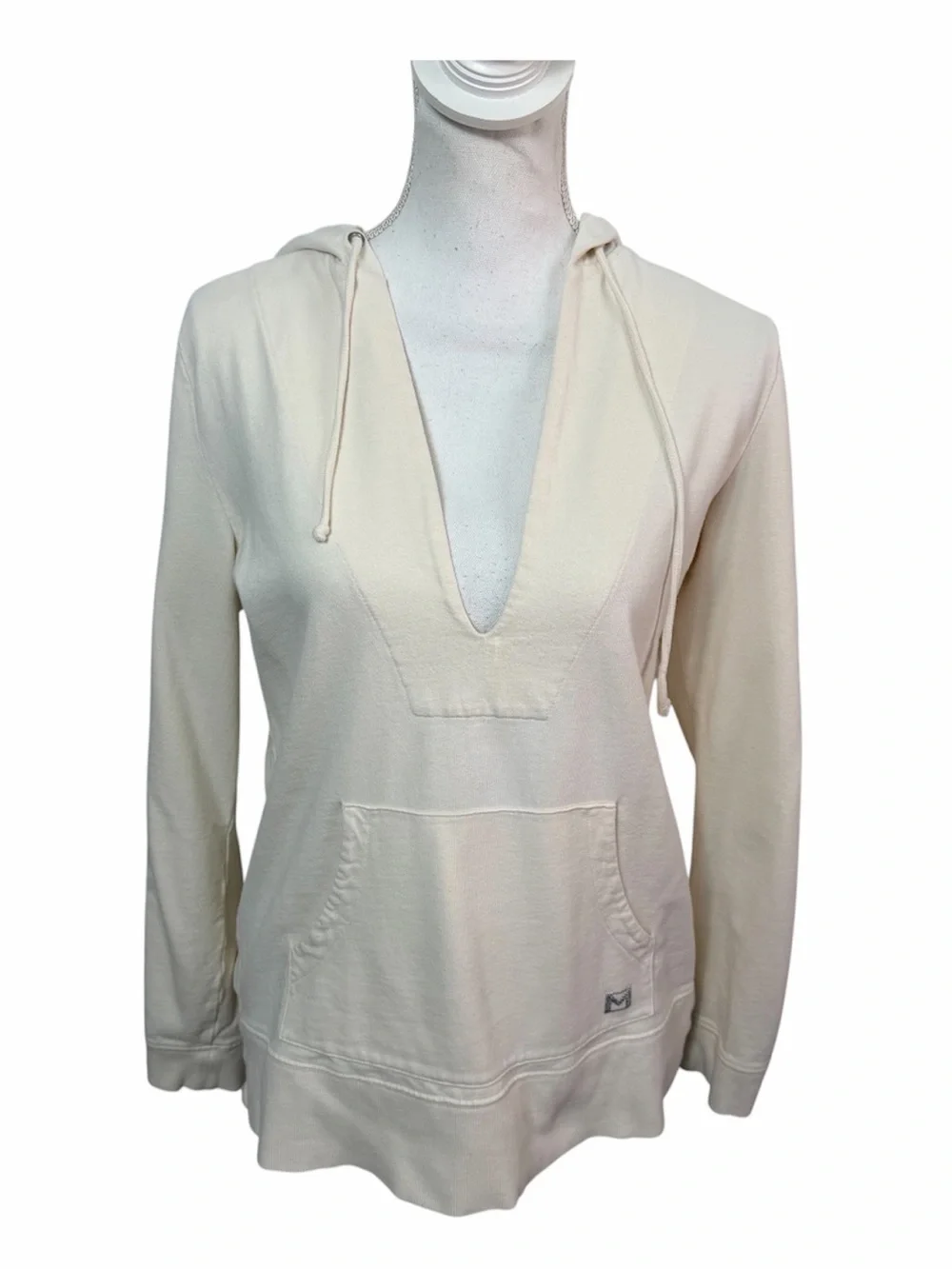 Michael Kors Cream Pullover Hoodie Women's Medium Logo Hood
